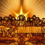 The apostles with Christ during the last supper