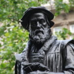 Statue of Wiiliam Tyndale in the City of Westminster, United Kingdom.